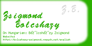 zsigmond bolcshazy business card